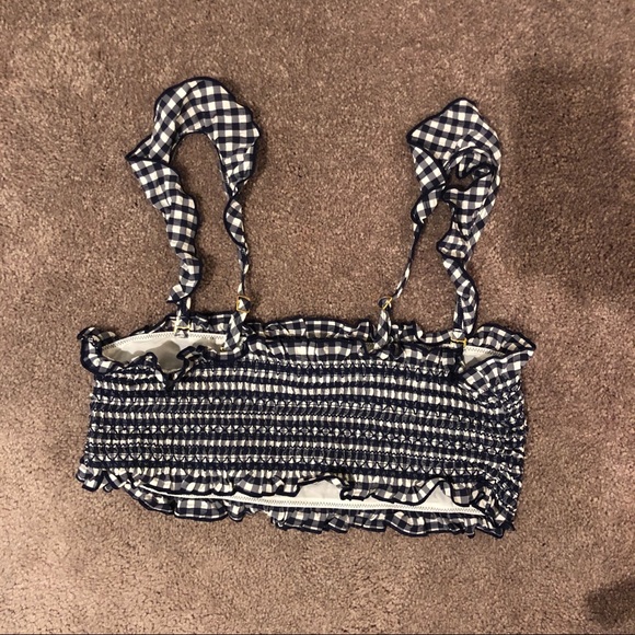 Tory Burch Navy Blue Gingham Bikini (Top) - Picture 3 of 7